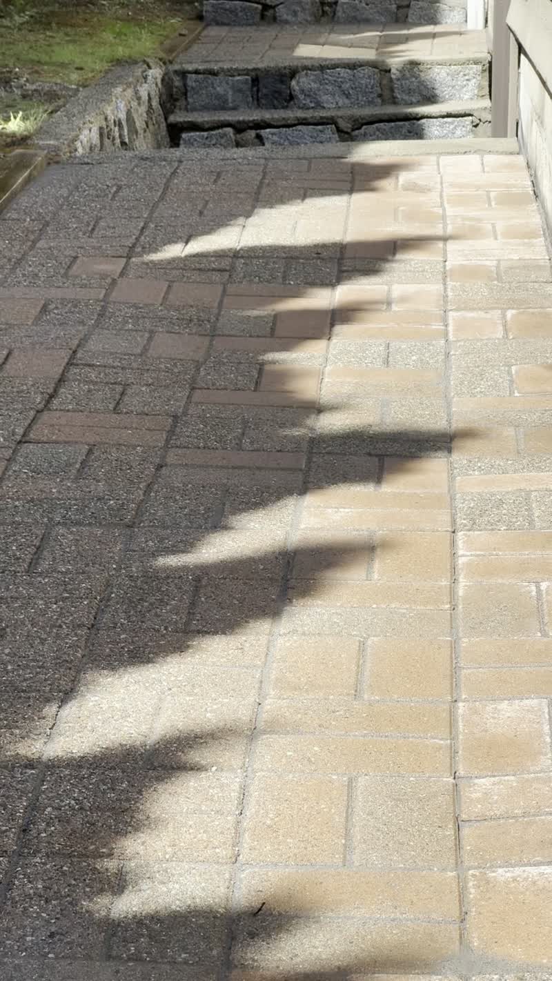 Locked pavers with shadow