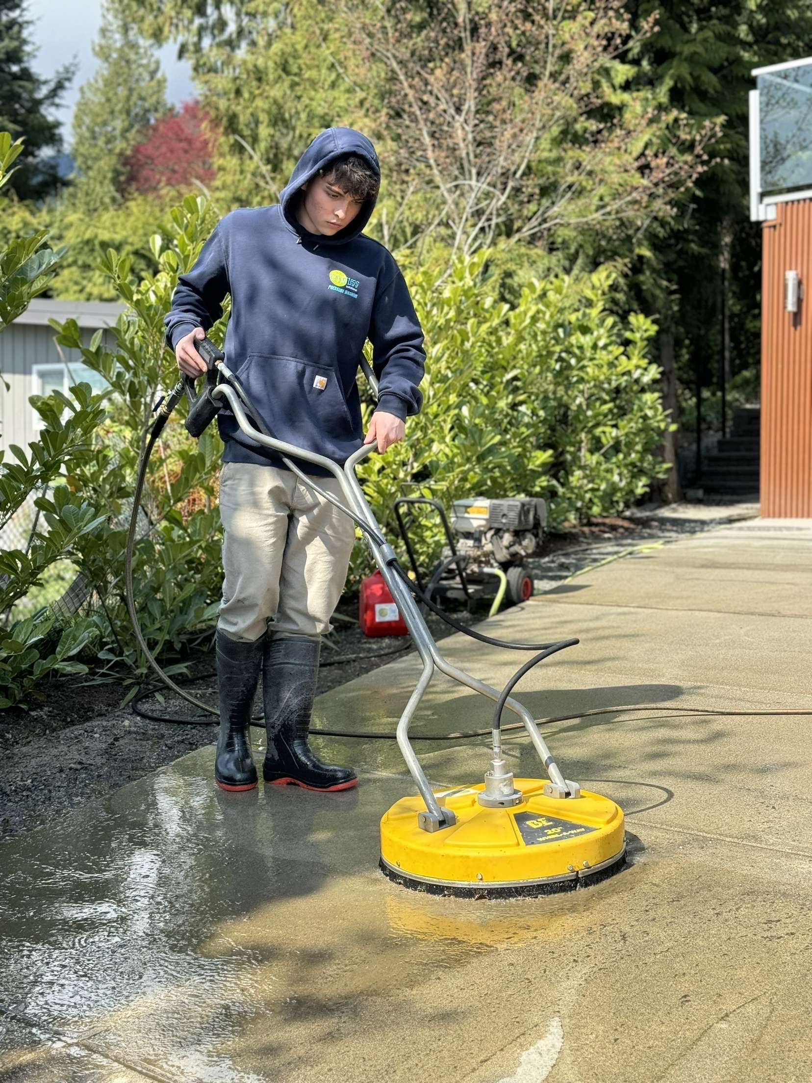 Driveway pressure washing