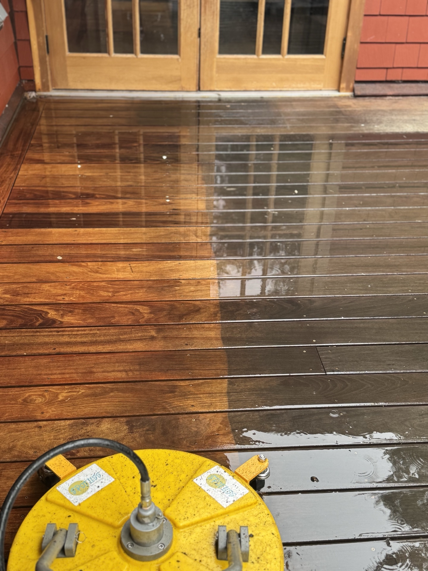 Wooden surfaces pressure washing